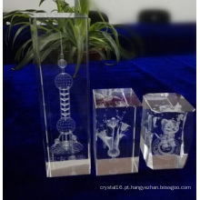 Cubo de cristal feito sob encomenda dos vários tamanhos para a decoração